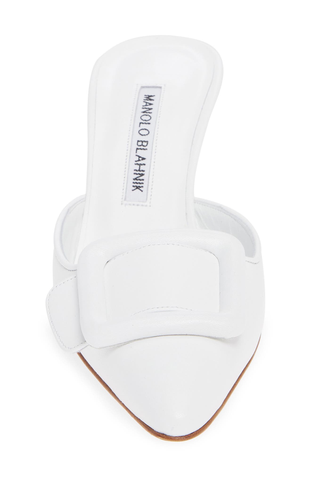 Manolo Blahnik Maysale Buckle Pointed Toe Mule, Alternate, color, 