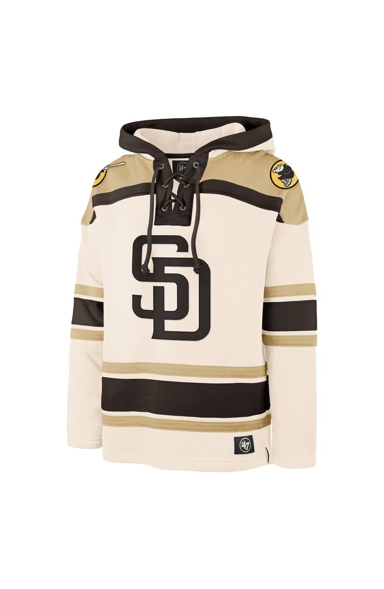 '47 Men's '47 Cream San Diego Padres Superior Lacer Pullover Hoodie, Alternate, color, Cream