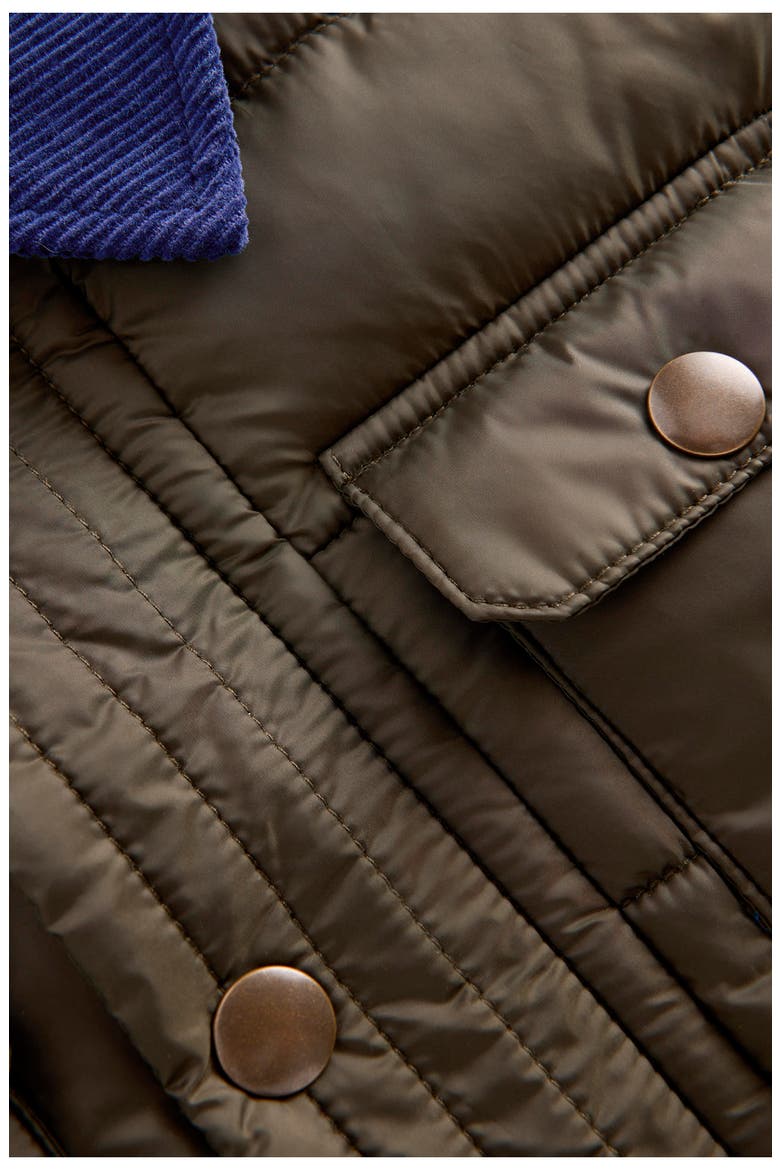 Kids' Corduroy Collar Baffled Jacket, Alternate, color, KHAKI