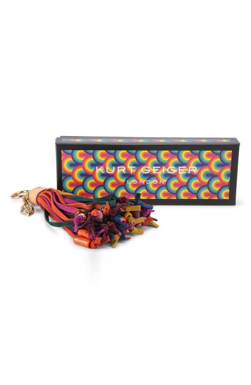 Kurt Geiger London Leather Beaded Tassel Charm In Multi
