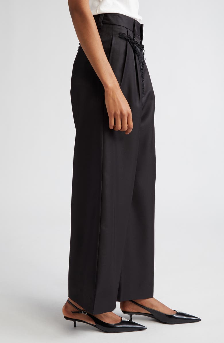 Vaquera Underwear Detail Wide Leg Woven Satin Pants, Alternate, color,
