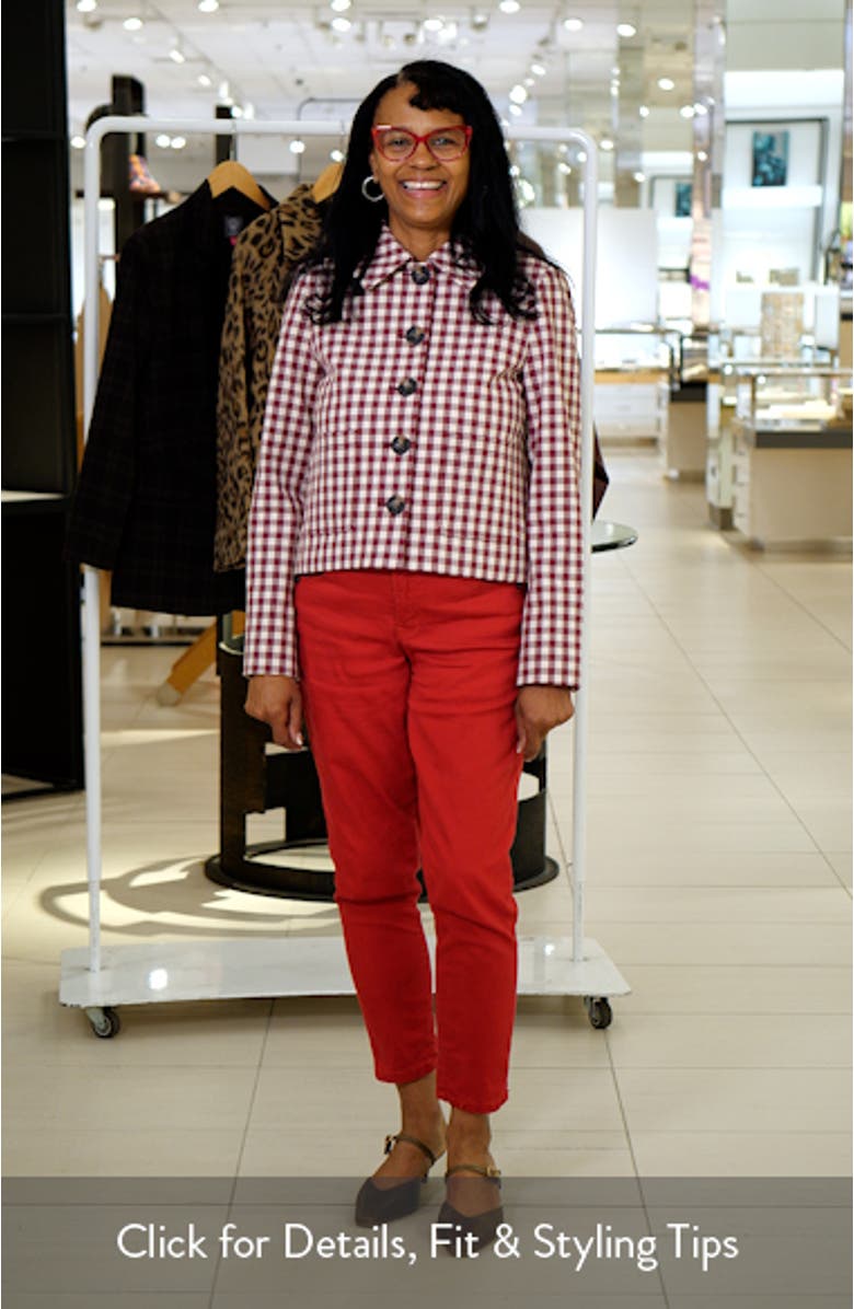 Knightsbridge Cotton Blend Gingham Jacket, sales video thumbnail