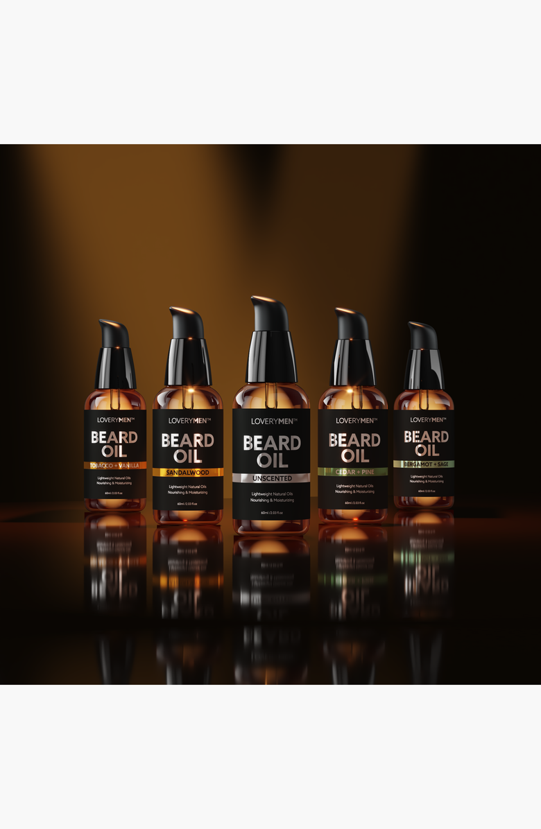 Lovery Premium 5 Piece Beard Oil Set Set with Argan and Jojoba Oil, Alternate, color, NO COLOR