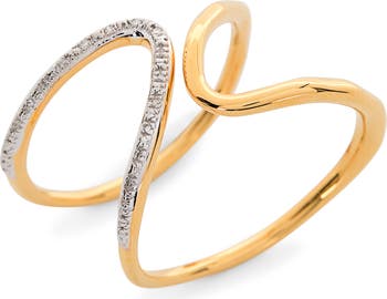 Monica Vinader ★ Riva Diamond Pre-Stacked リング Monica Vinader ☆ Riva Diamond Pre-Stacked リング (Monica