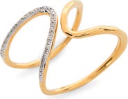 Monica Vinader Riva Diamond Open Wrap Ring
