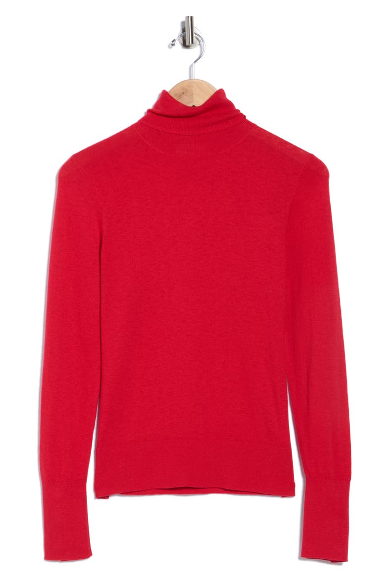 Flora Turtleneck Sweater, Alternate, color, LAVA RED/ GOLD