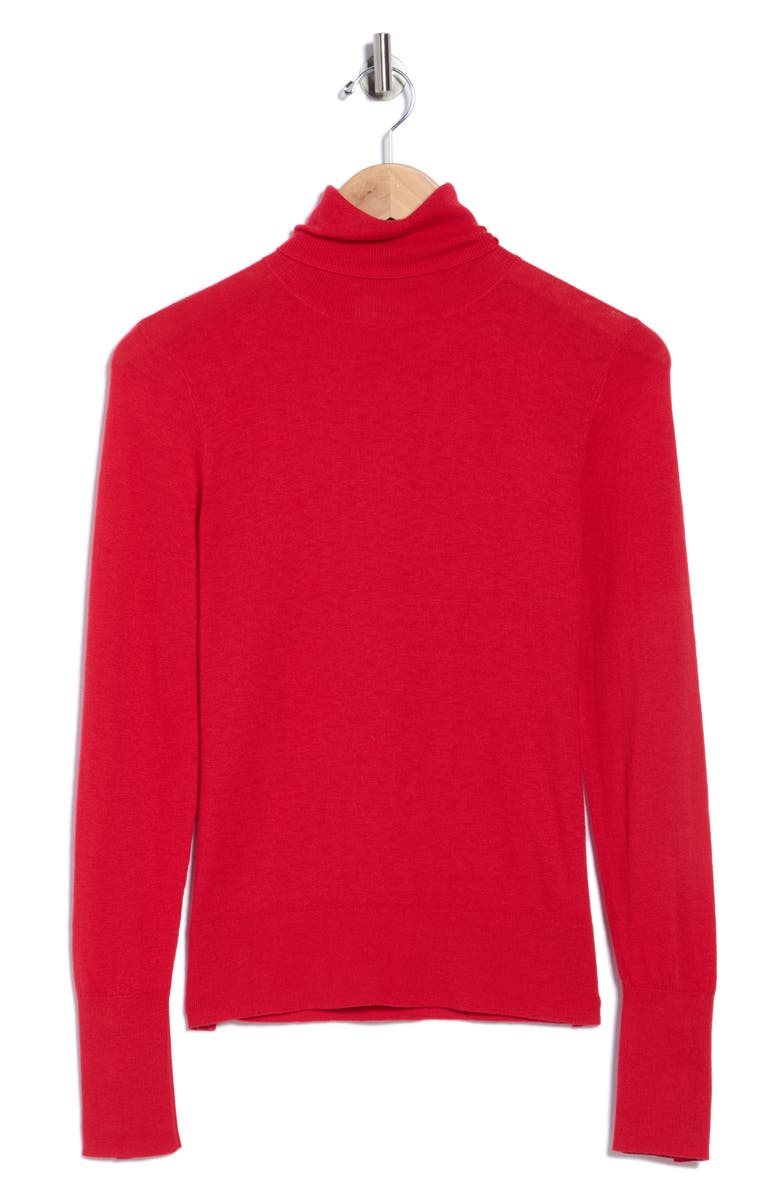L'AGENCE Flora Turtleneck Sweater, Alternate, color, Lava Red/ Gold