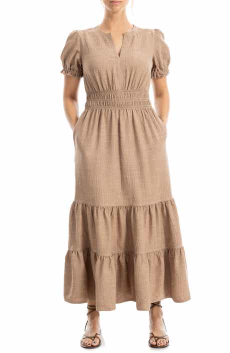 MAX STUDIO Tiered Crepe Maxi Dress