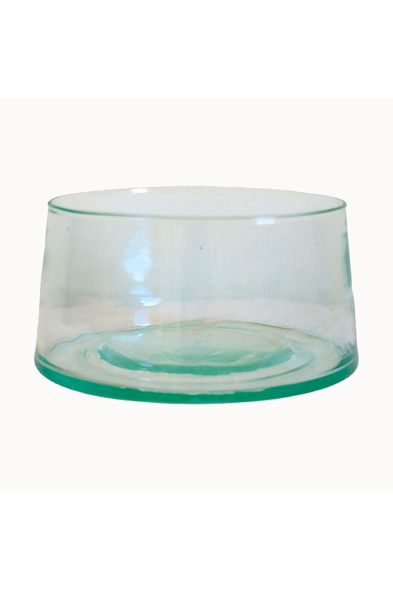 Moroccan Blown Glass Salad Bowl, Main, color, Clear