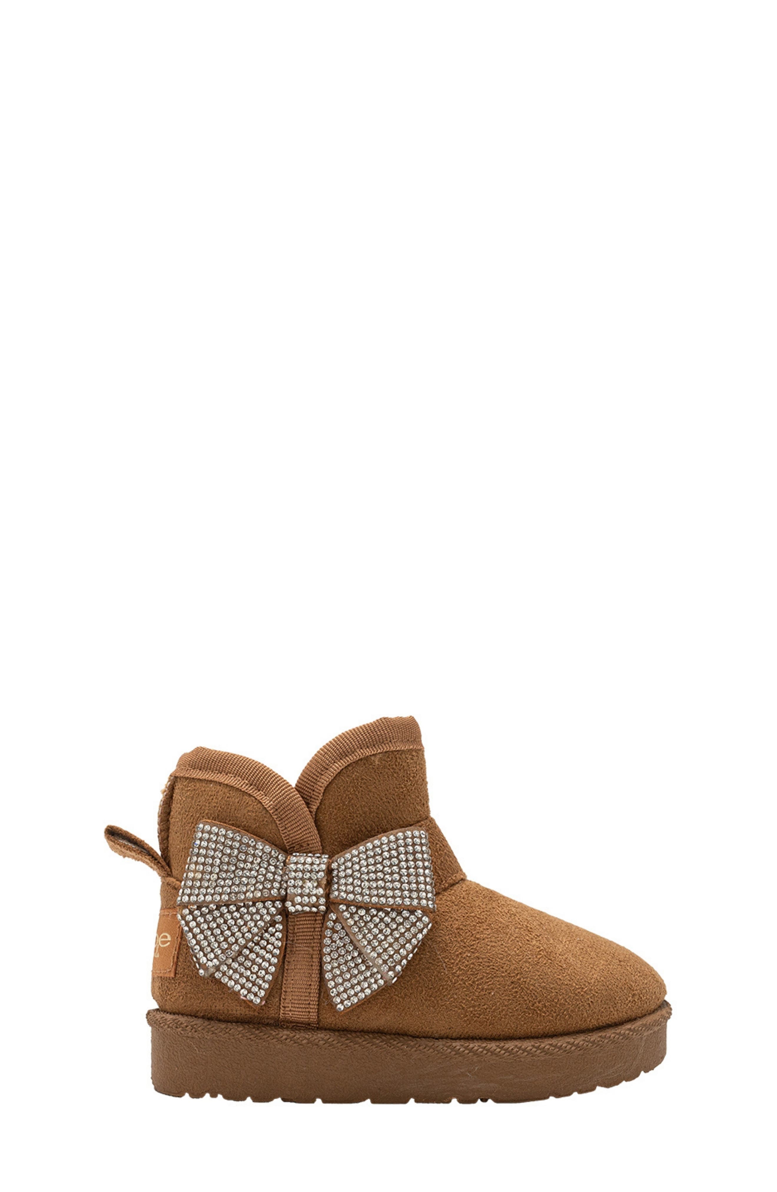 bebe Kids' Bow Embellished Winter Boot, Alternate, color, 