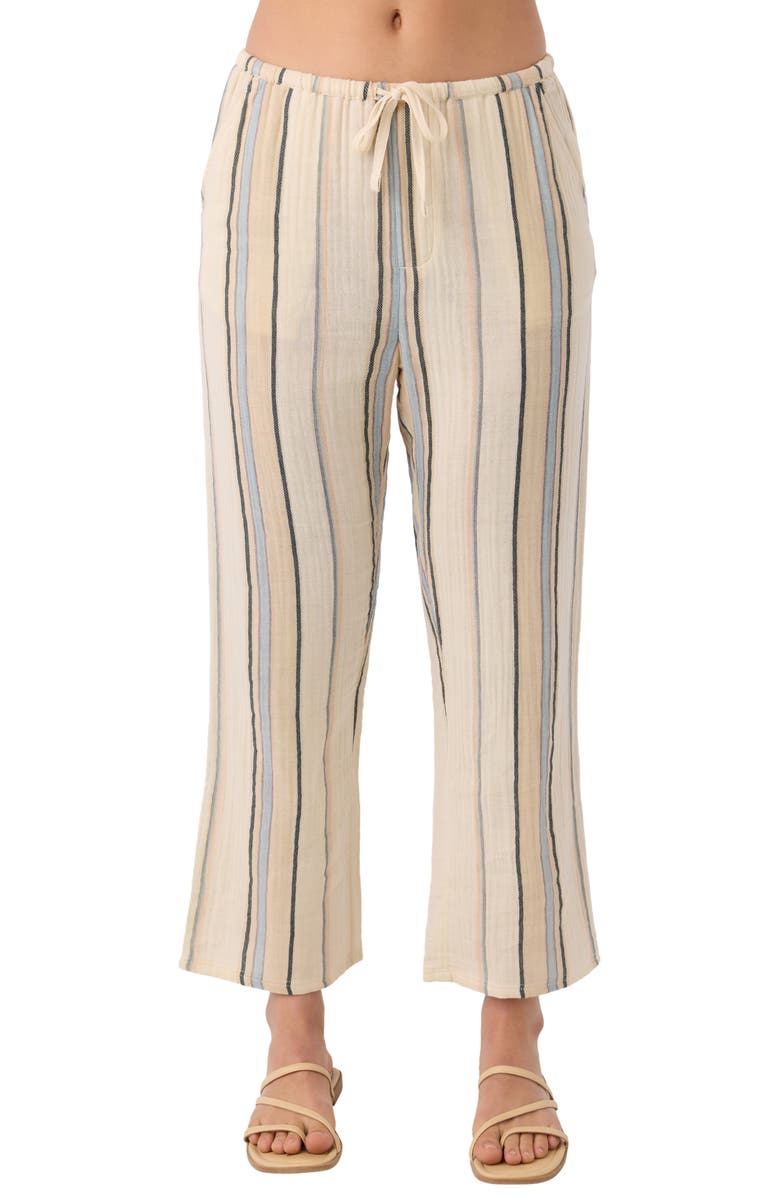 O'Neill Brenda Stripe Cotton Gauze Wide Leg Pants, Main, color, 