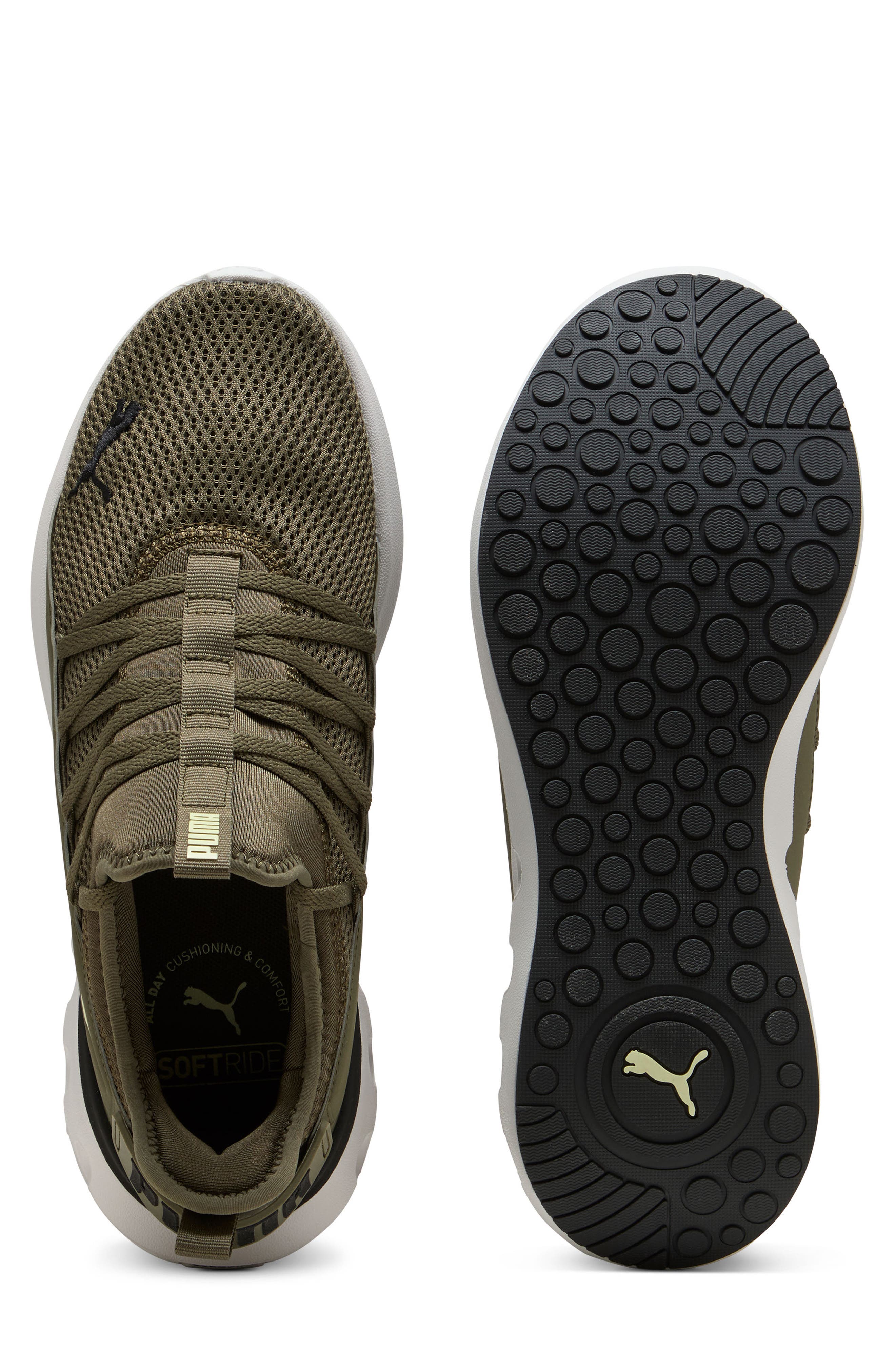 PUMA Softride Carson Fresh Running Shoe, Alternate, color, Loden Green/ Feather Gray