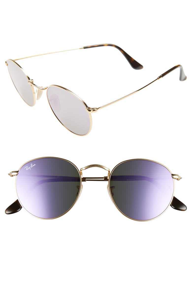 Ray-Ban Icons 50mm Round Sunglasses, Main, color,