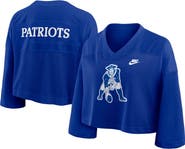 Nike Women's Nike Royal New England Patriots Rewind Cropped Mesh Dri-FIT Fashion Jersey