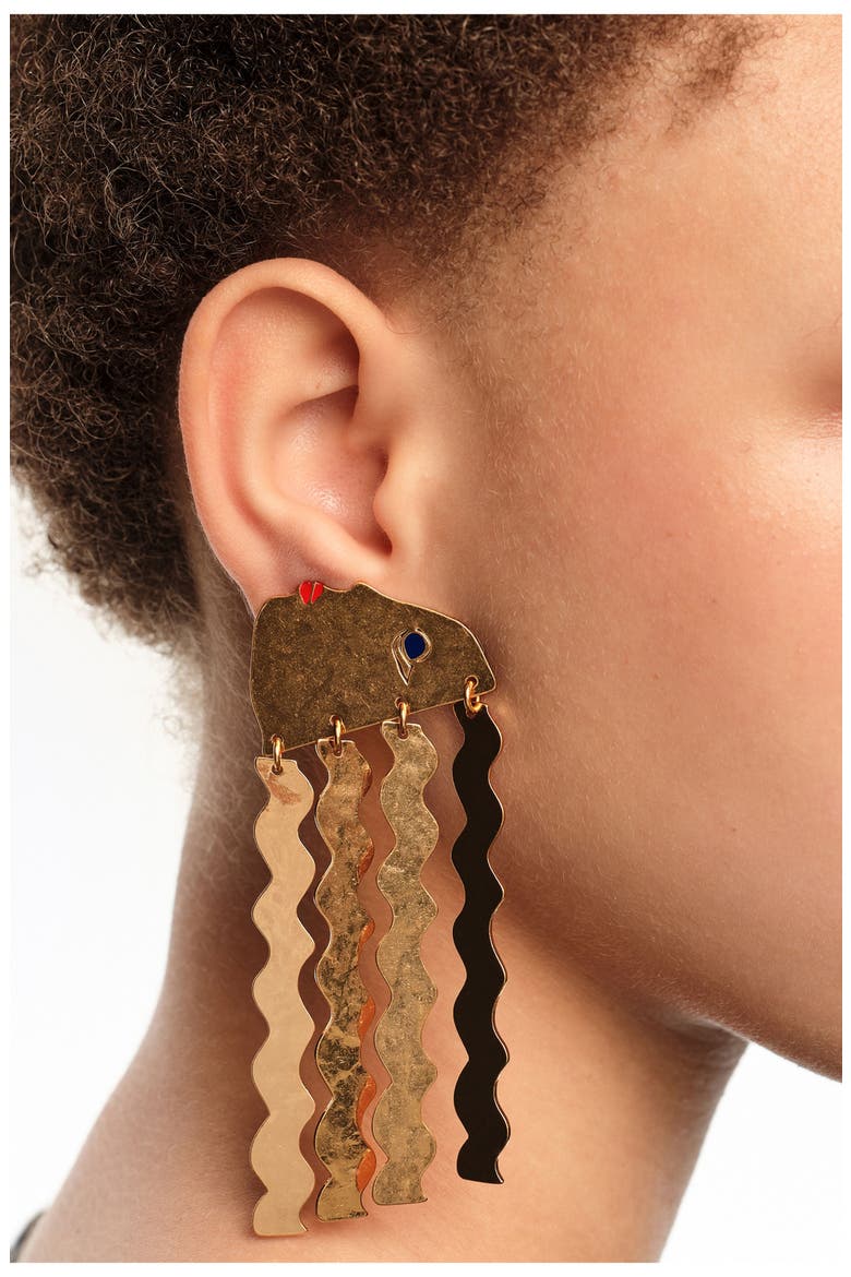 Matte Silhouette Earrings, Alternate, color, GOLD