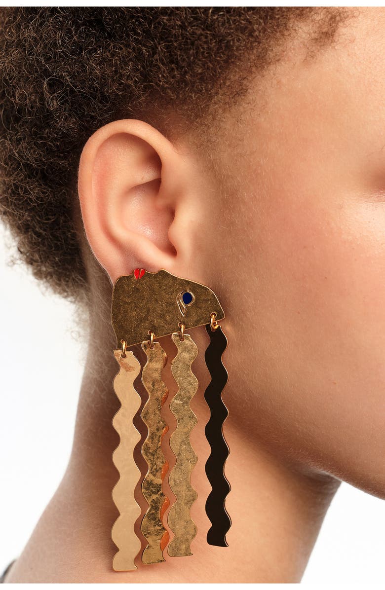 Bimba y Lola Matte Silhouette Earrings, Alternate, color, Gold