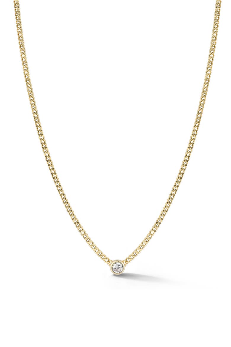 Cubic ZIrconia Curb Chain Necklace, Main, color, GOLD