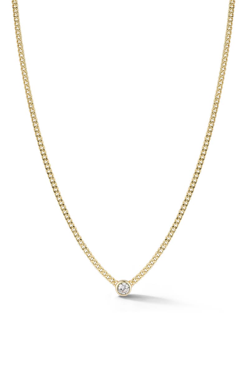 GLAZE JEWELRY Cubic ZIrconia Curb Chain Necklace, Main, color, Gold
