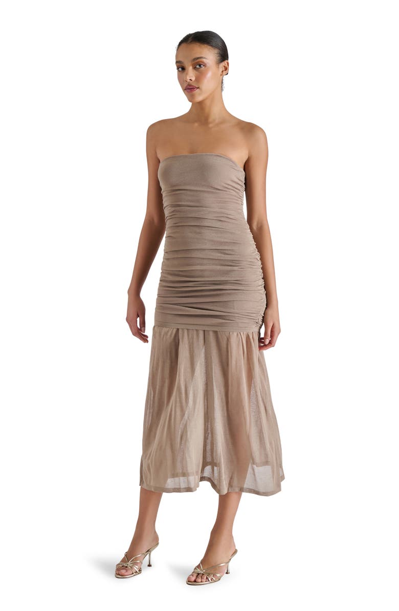Steve Madden Lula Ruched Strapless Dress, Alternate, color,