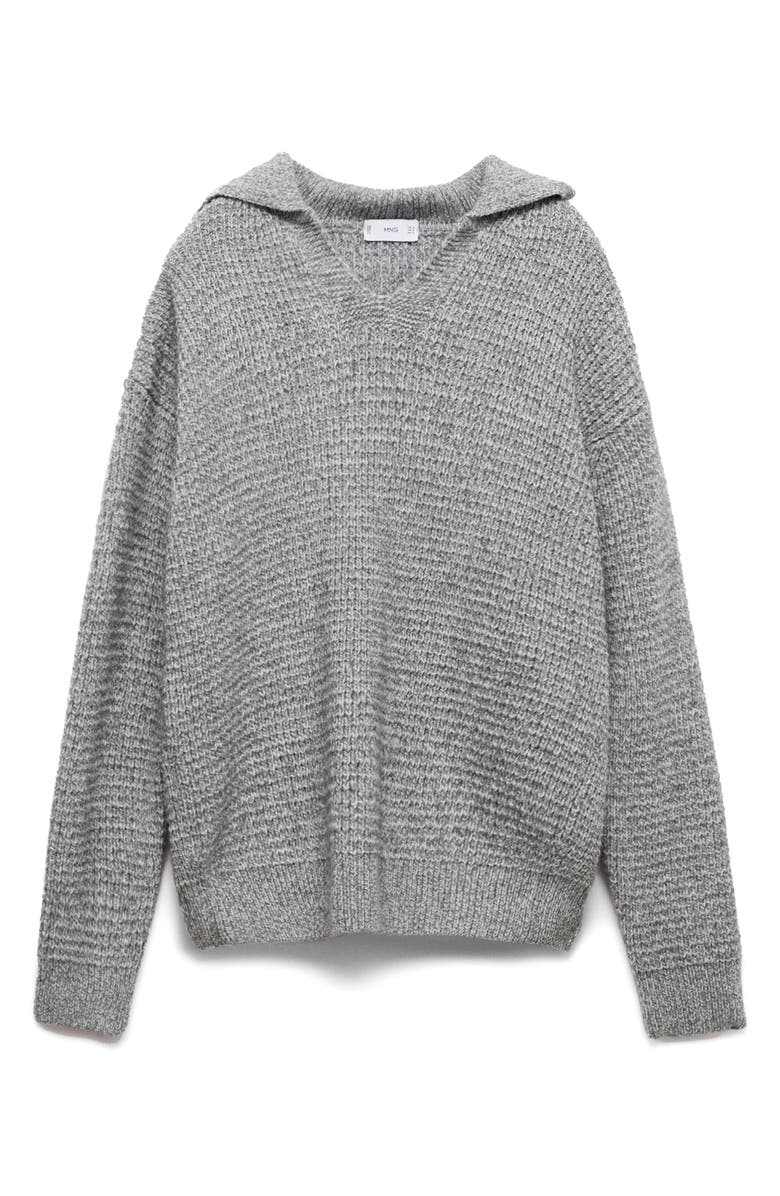 MANGO Chunky Johnny Collar Sweater, Alternate, color, 