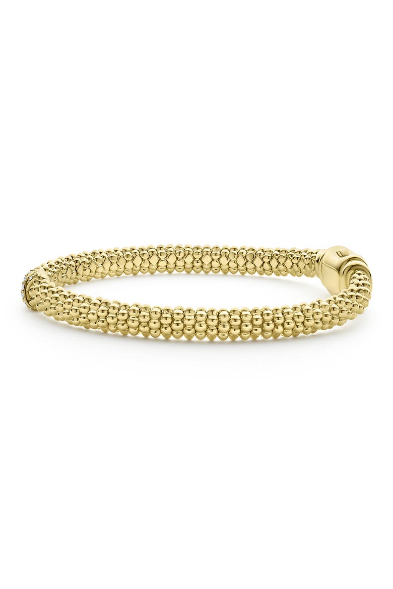 Embrace Diamond Station Caviar Beaded Bracelet, Alternate, color, GOLD