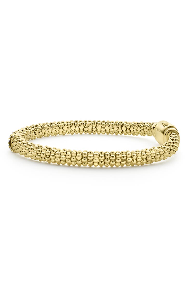 LAGOS Embrace Diamond Station Caviar Beaded Bracelet, Alternate, color, Gold