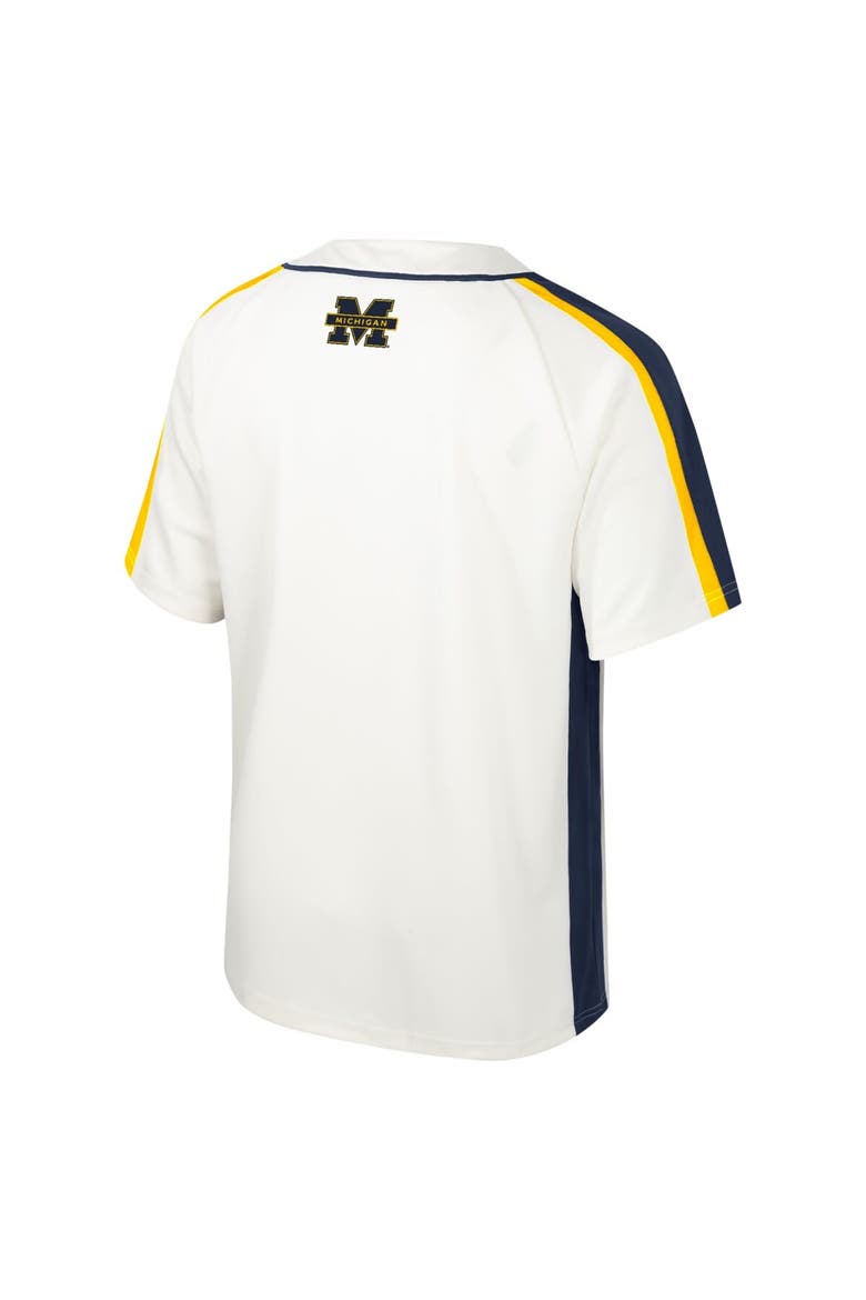 Men's Colosseum Cream Michigan Wolverines Ruth Button-Up Baseball Jersey, Alternate, color, Cream
