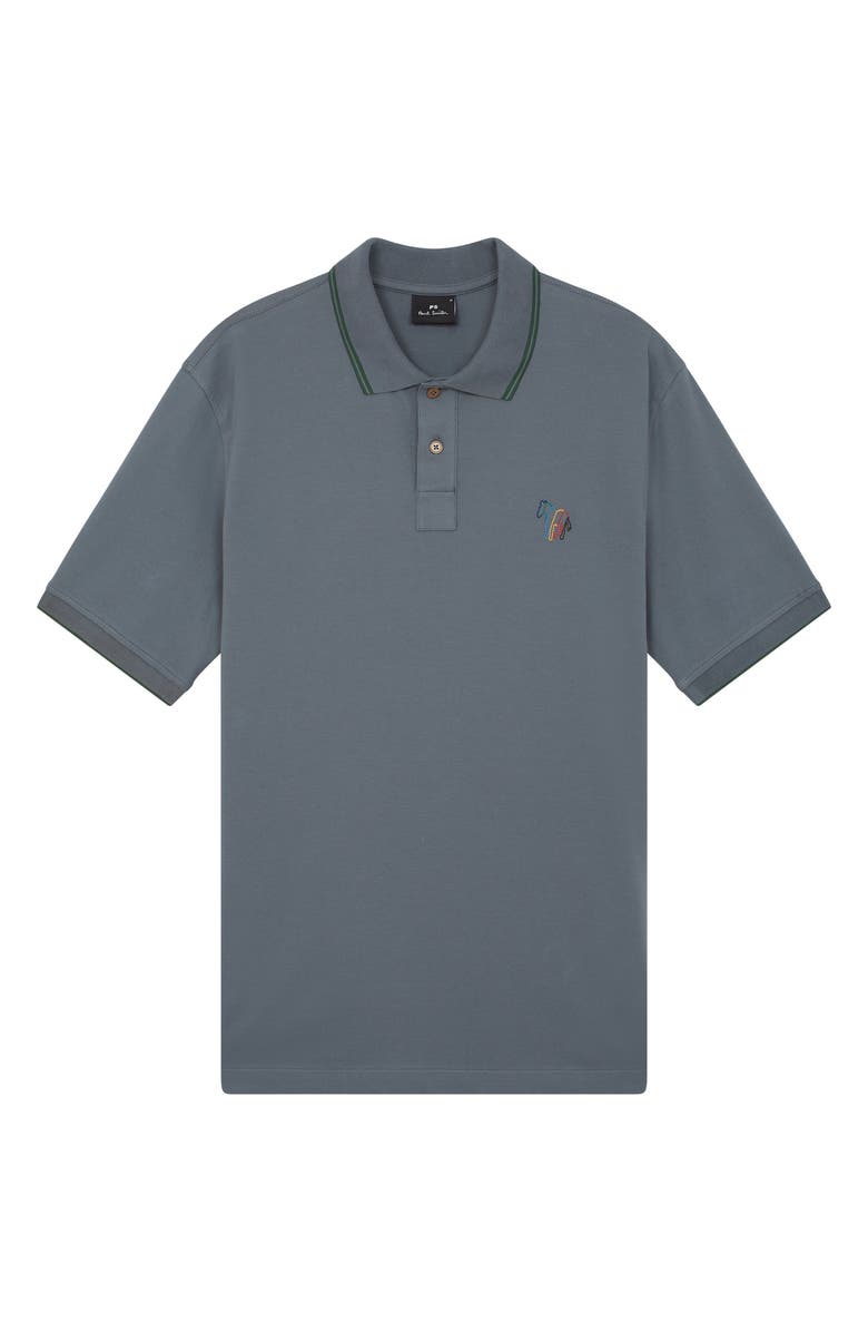 PS Paul Smith Regular Fit Tipped Cotton Piqué Polo, Main, color, Anthracite