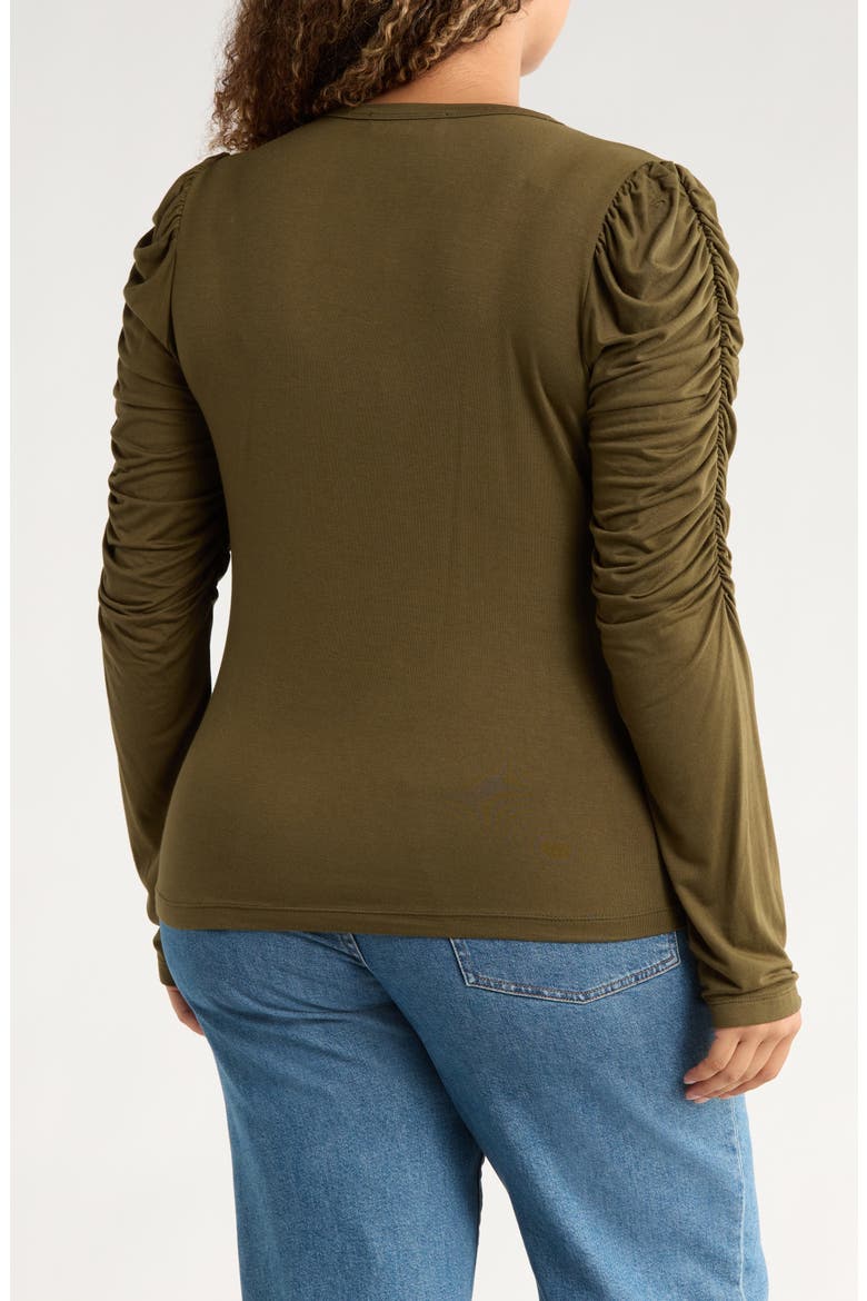 Long Puff Sleeve Top, Alternate, color, OLIVE