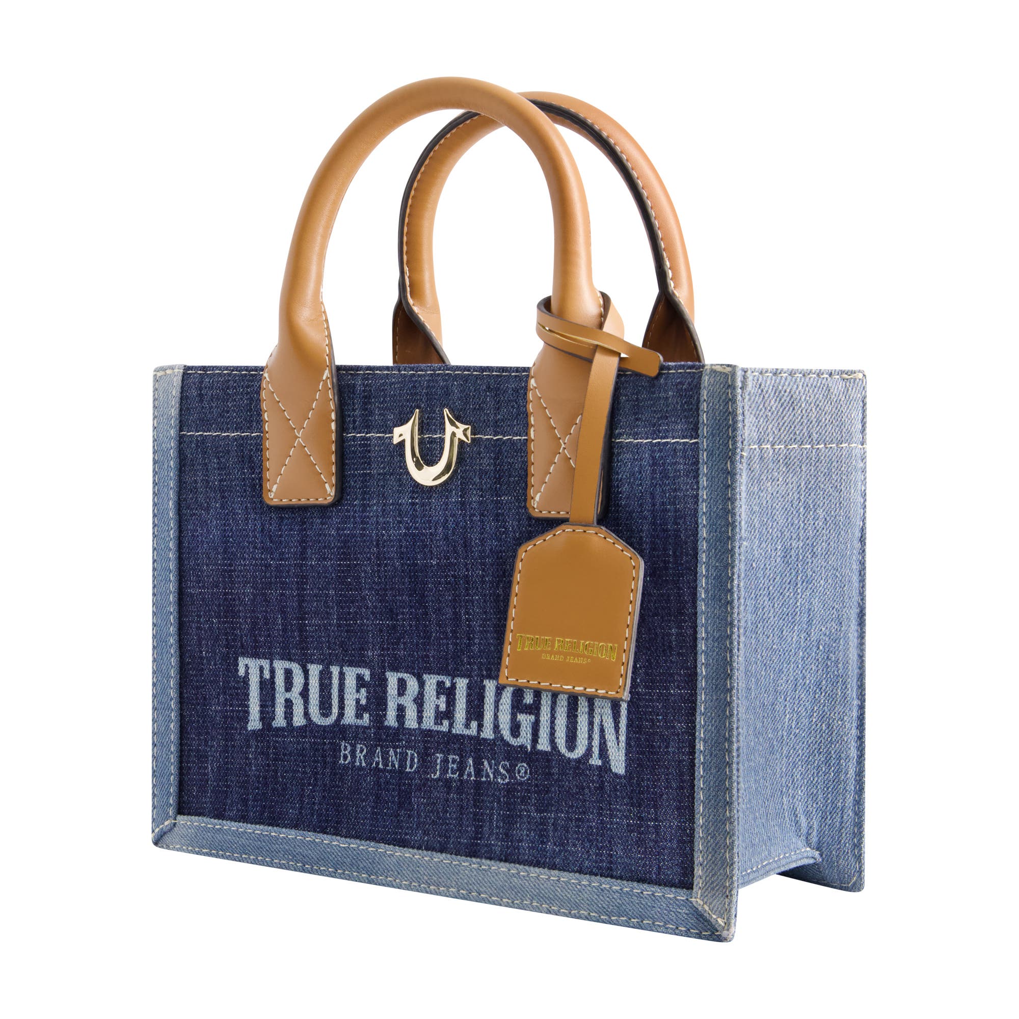 True Religion Modern Edge Denim Tote, Alternate, color, Denim/Blue