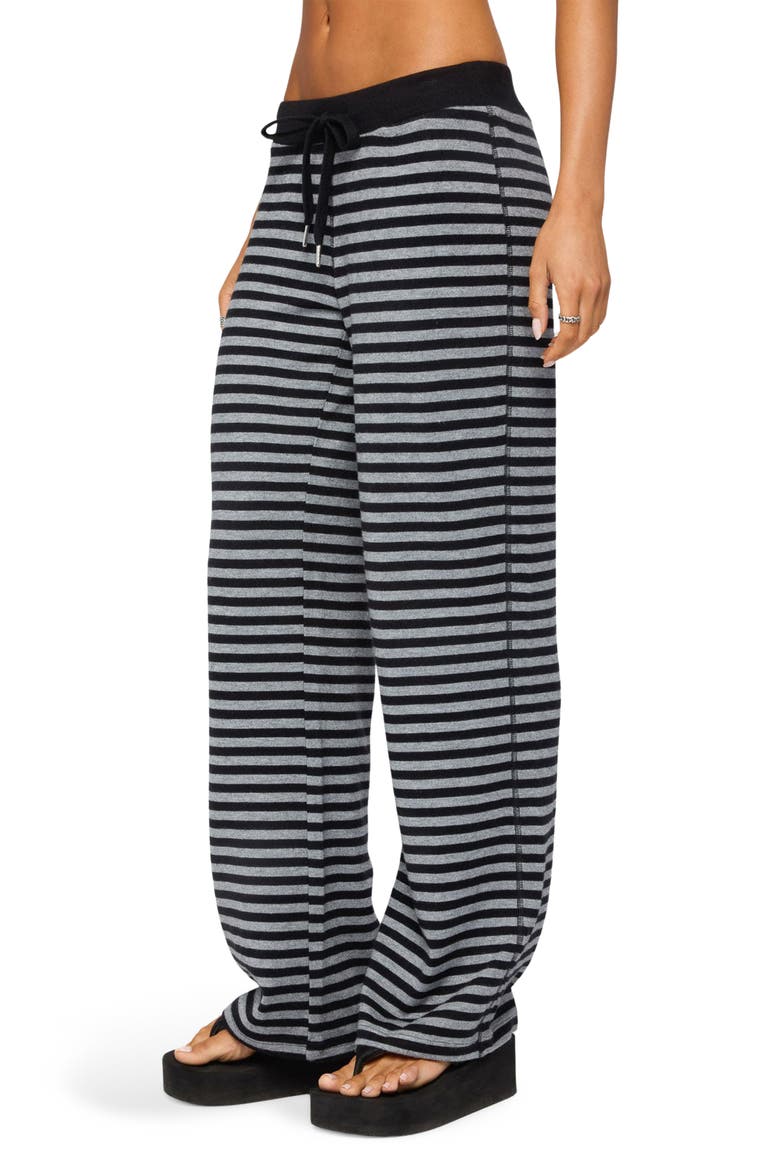 Tarla Striped Knit Pants, Alternate, color, GRAY-MELANGE-AND-BLACK