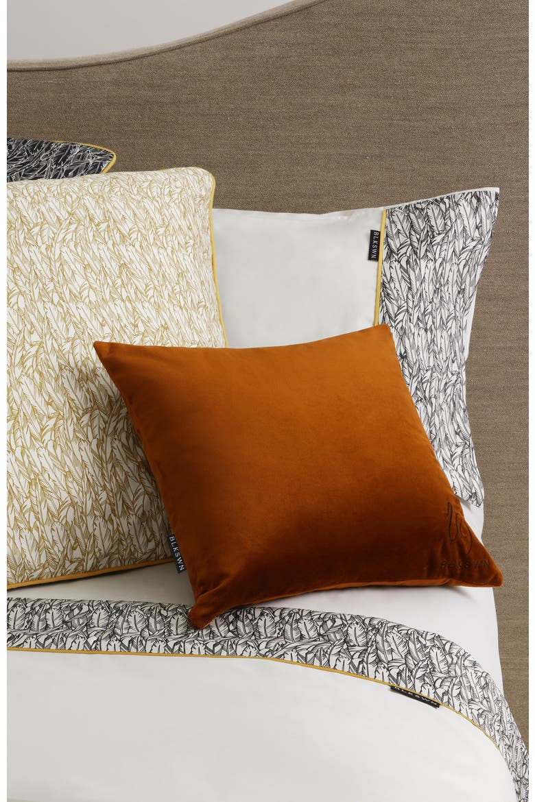 Bronze Velvet Logo Decorative Cushion, Alternate, color, Bronze