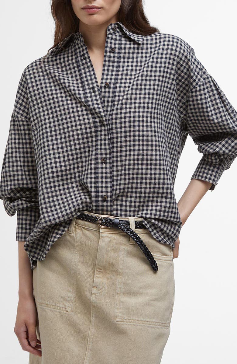 Barbour Adaline Check Cotton & Linen Button-Up Shirt, Main, color,