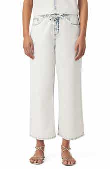 Splendid Ultra Bleached High Waist Drawstring Ankle Jeans