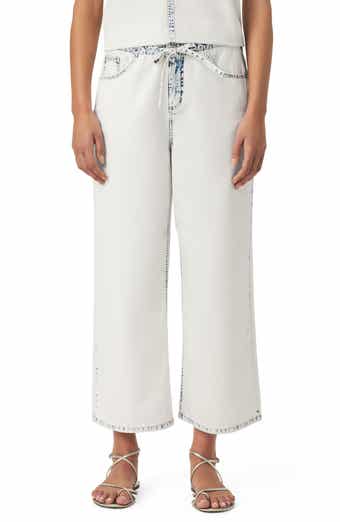 Splendid Ultra Bleached High Waist Drawstring Ankle Jeans