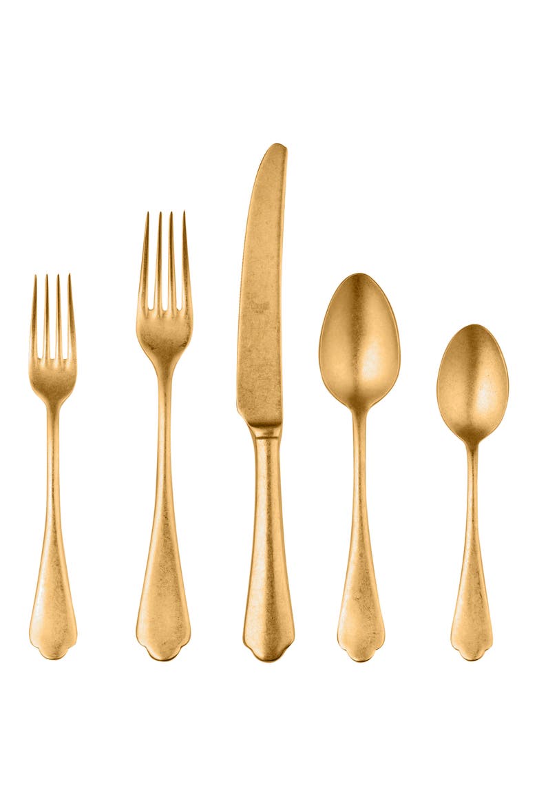 Dolce Vita Pewter 5-Piece Place Setting, Main, color, GOLD