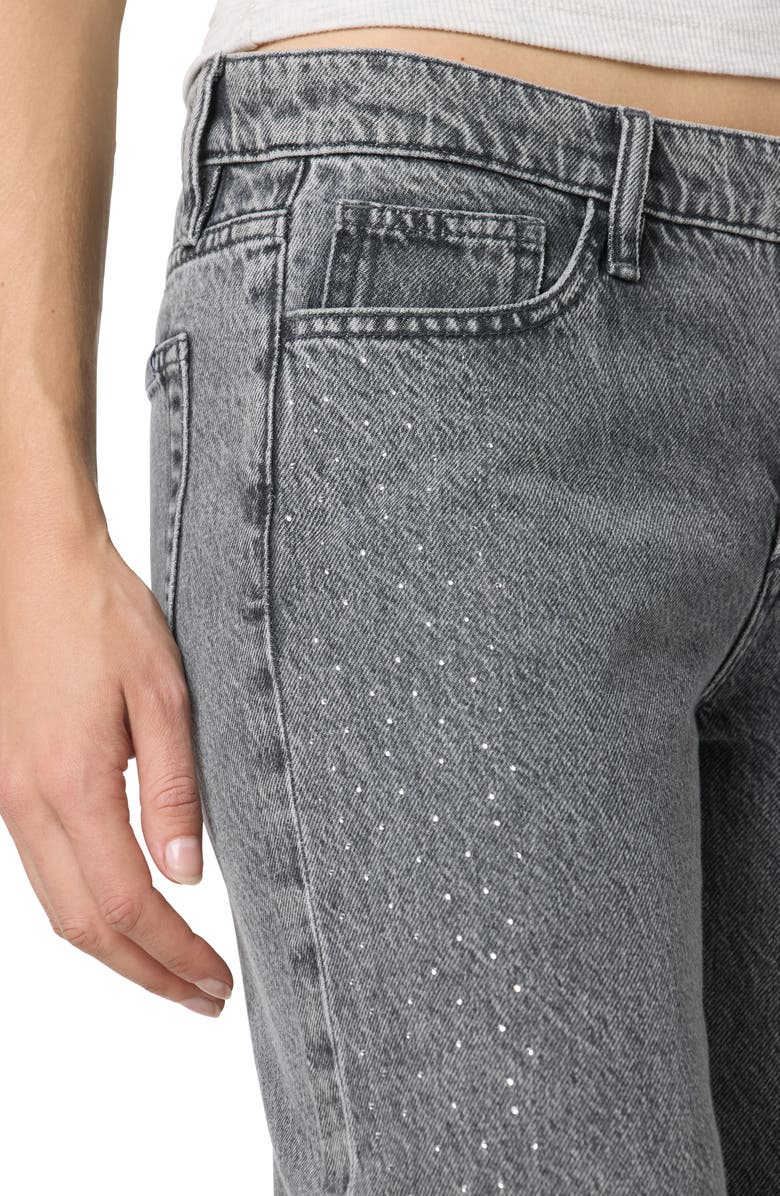Joe's Crystal Embellished Low Rise Wide Leg Jeans, Alternate, color, Crystal Grey