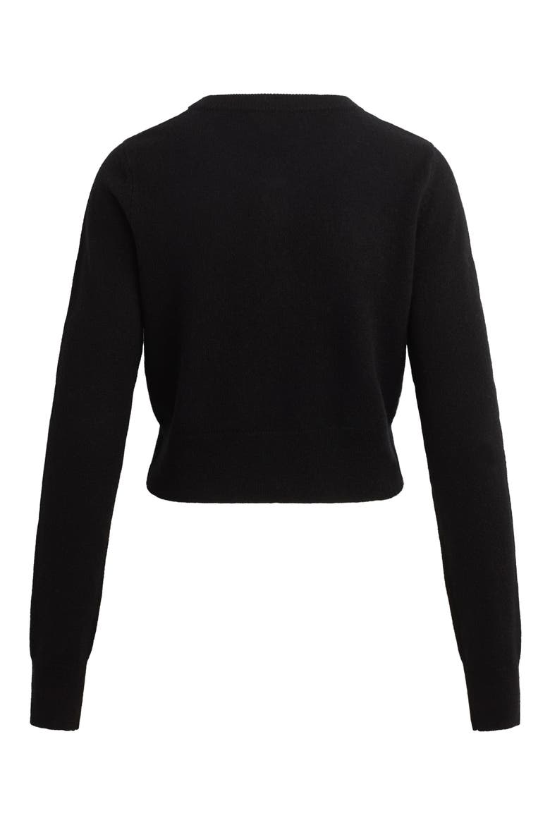 Rebecca Crop Cashmere Cardigan, Alternate, color, BLACK