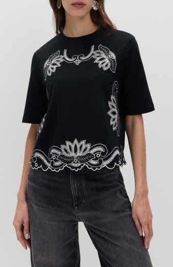 Pretty Cutwork Jersey T-Shirt