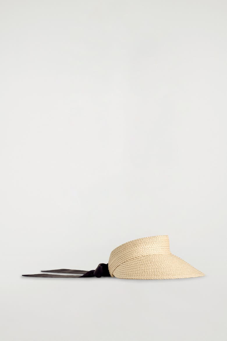 Straw Visor, Alternate, color, BEIGE