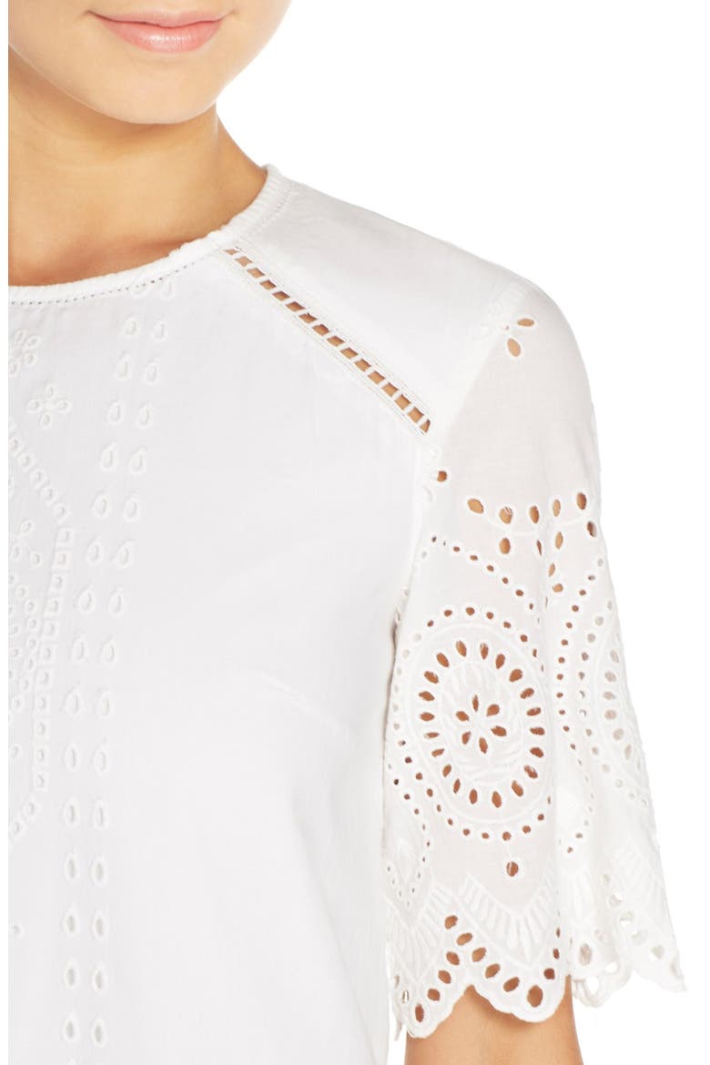 'Josephine' Eyelet Shift Dress, Alternate, color, SUMMER WHITE