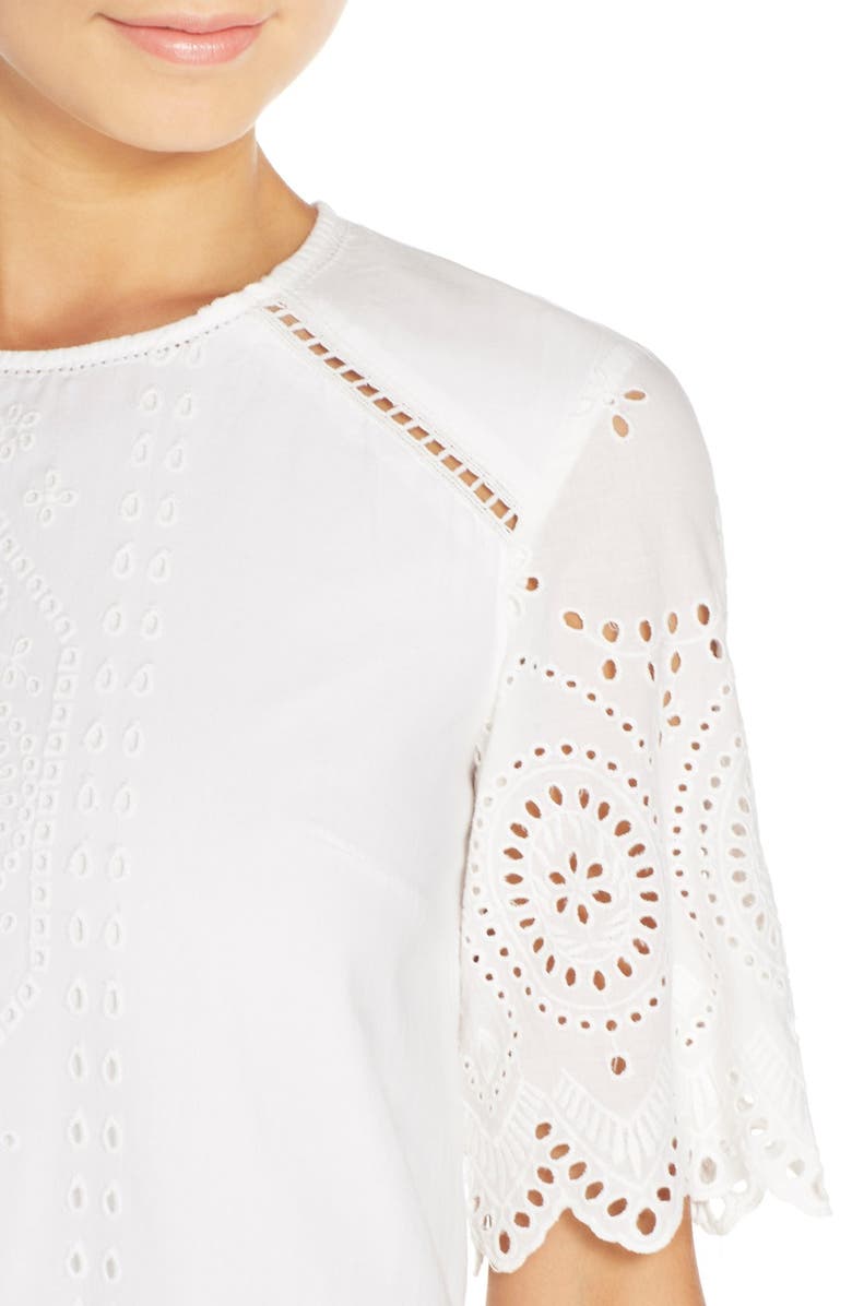 French Connection 'Josephine' Eyelet Shift Dress, Alternate, color, 