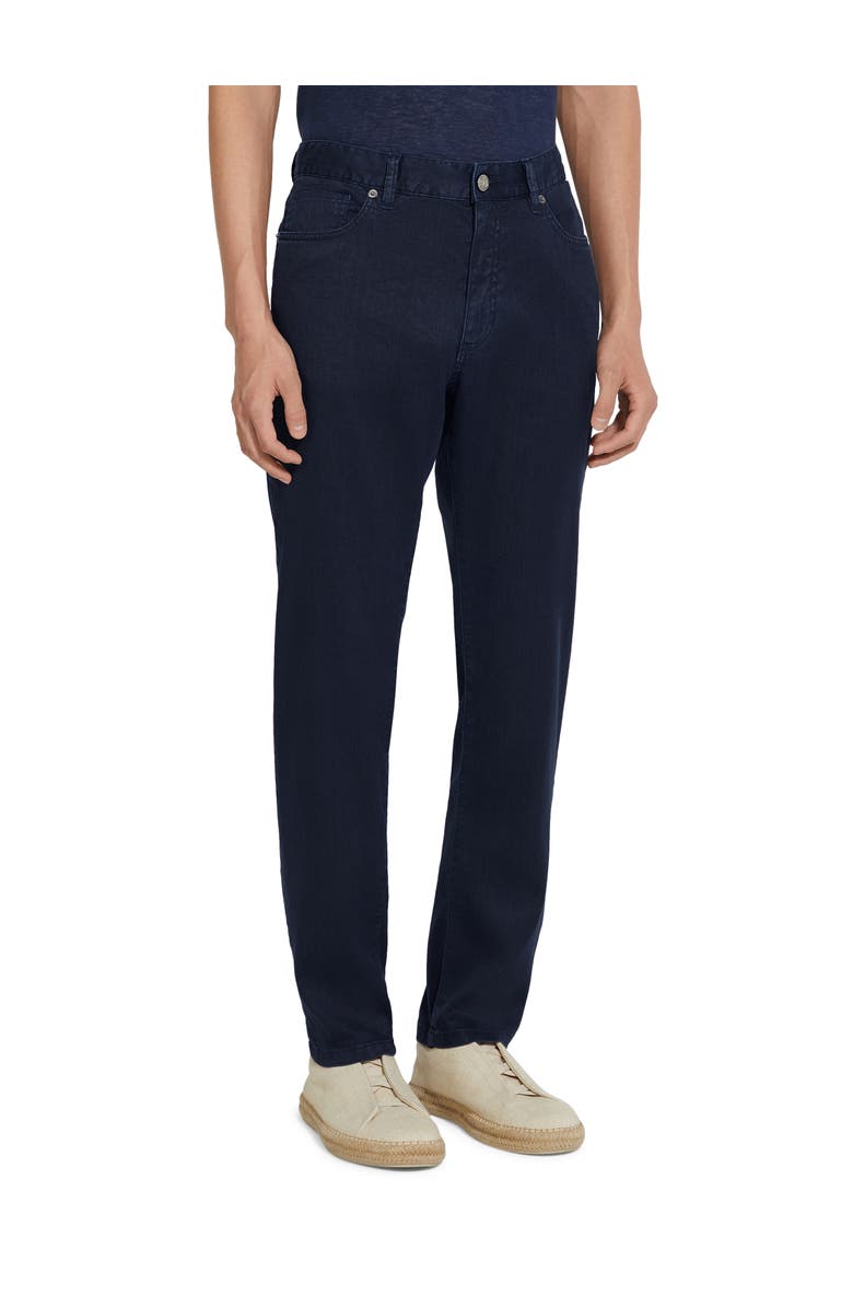ZEGNA City Fit Stretch Jeans, Main, color, Navy Solid