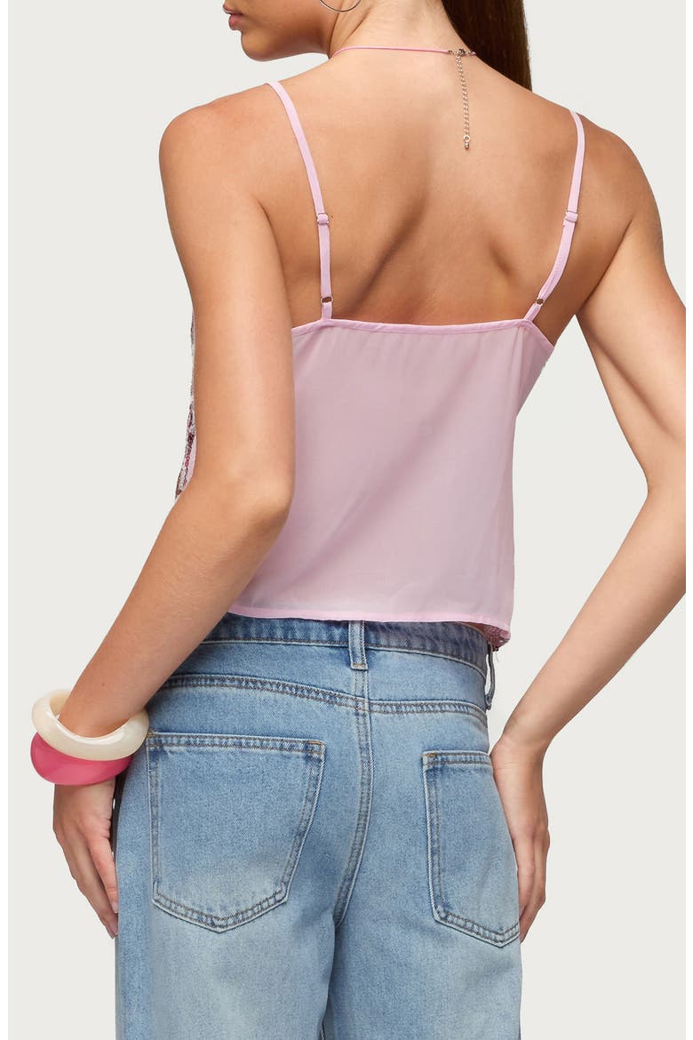 Ceren Abstract Sequin Camisole, Alternate, color, PINK