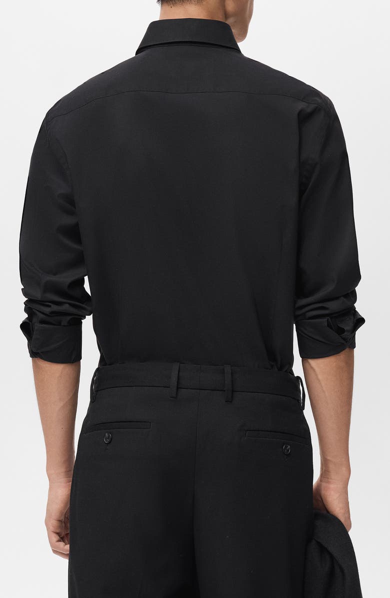 MANGO Regular Fit Cotton Oxford Cloth Button-Up Shirt, Alternate, color, Black