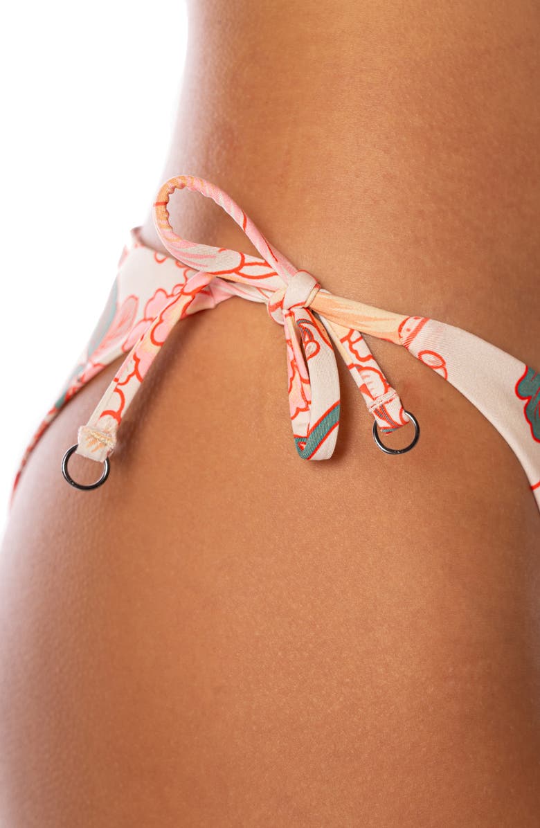 Maaji Japanese Summer Sun Reversible Side Tie Bikini Bottoms, Alternate, color, Open Beige