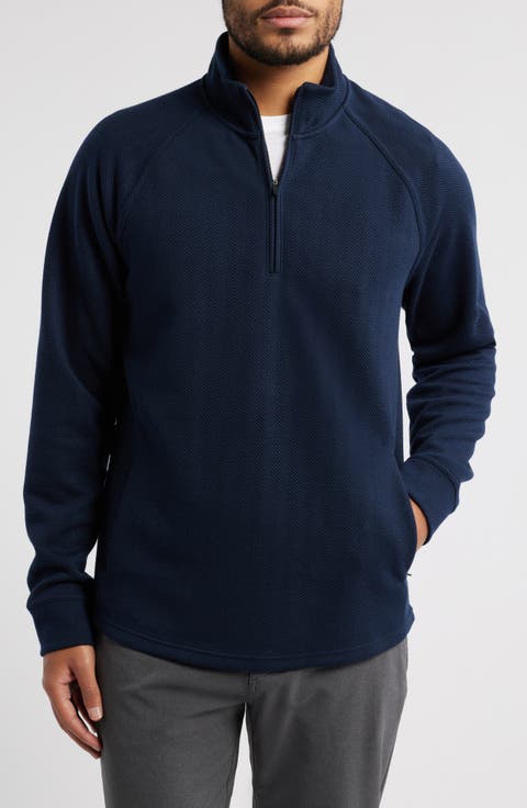 Edge Chevron Jacquard Quarter Zip Pullover
