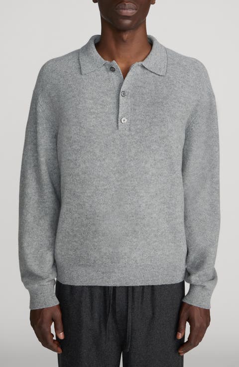 Boiled Wool Polo Sweater