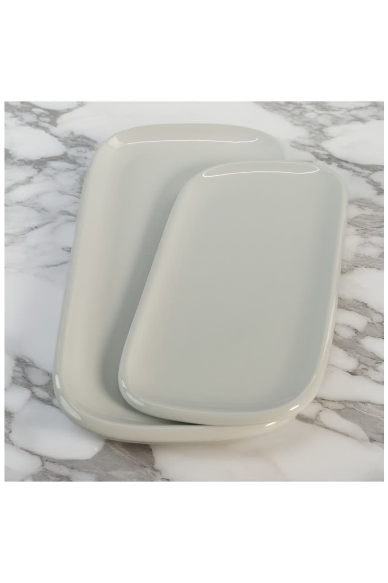 Set of 2 Assorted Impulse Rectangular Platters, Alternate, color, WHITE