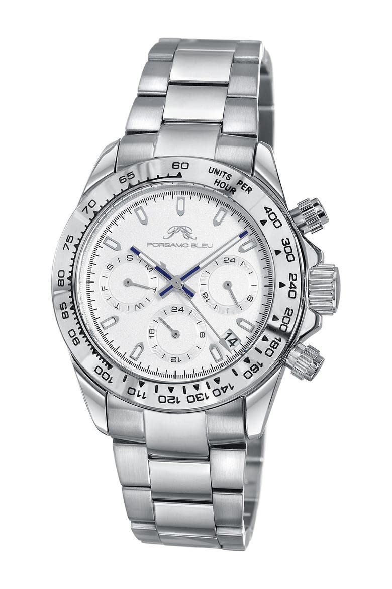 Alexis Multi-Function Bracelet Watch, 37mm, Main, color, SILVER-WHITE